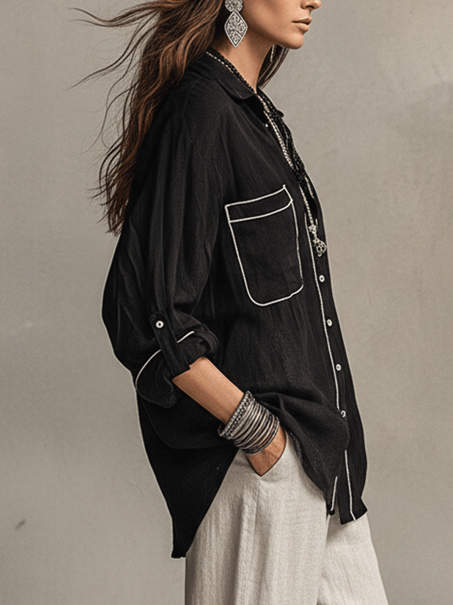 Modern Bohemian Black Shirt