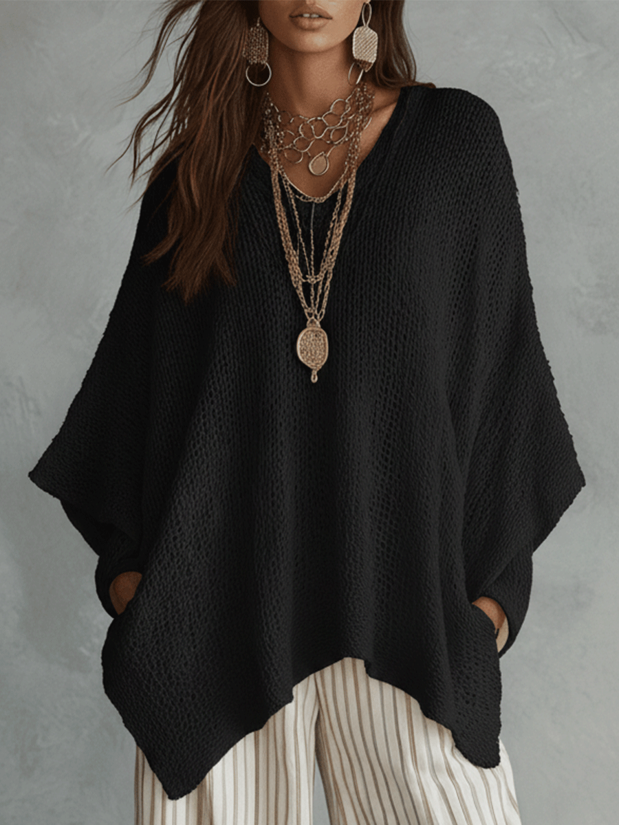 Effortless Bohemian Pullover Knit Top