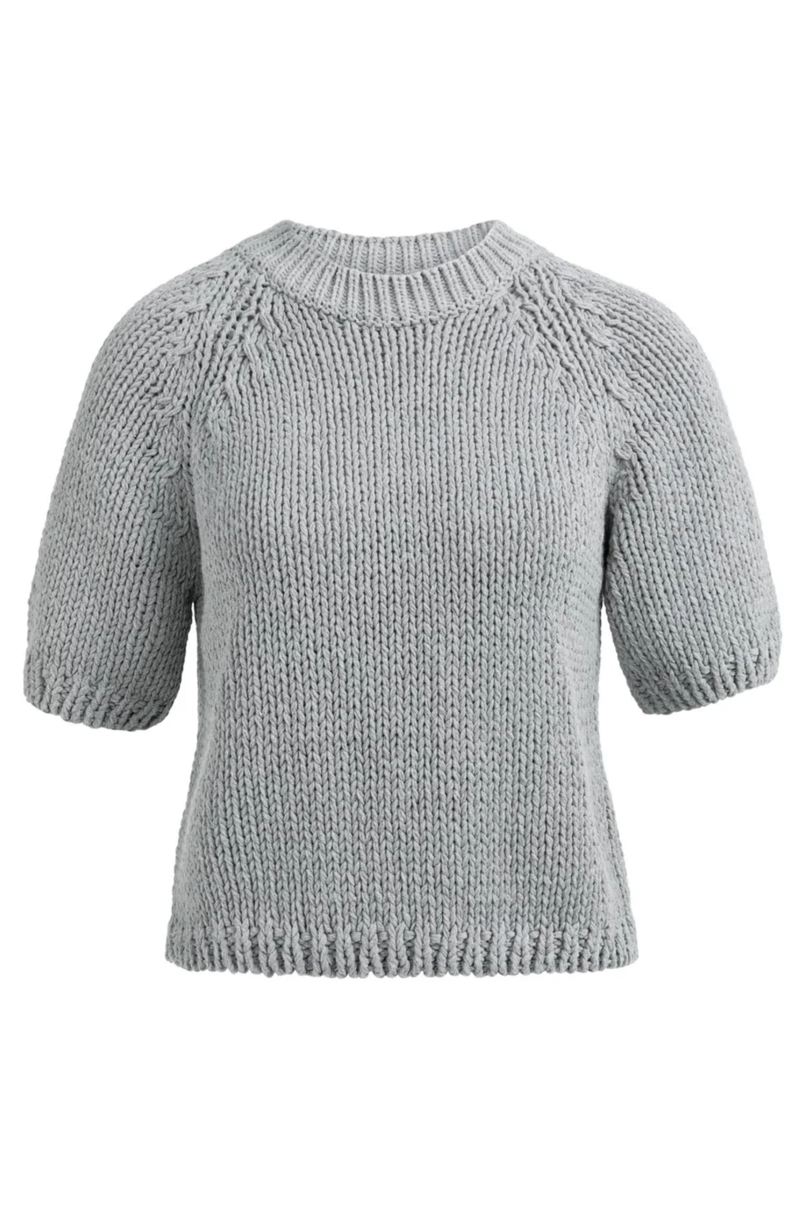 Chunky Knit Sweater with Short Sleeves