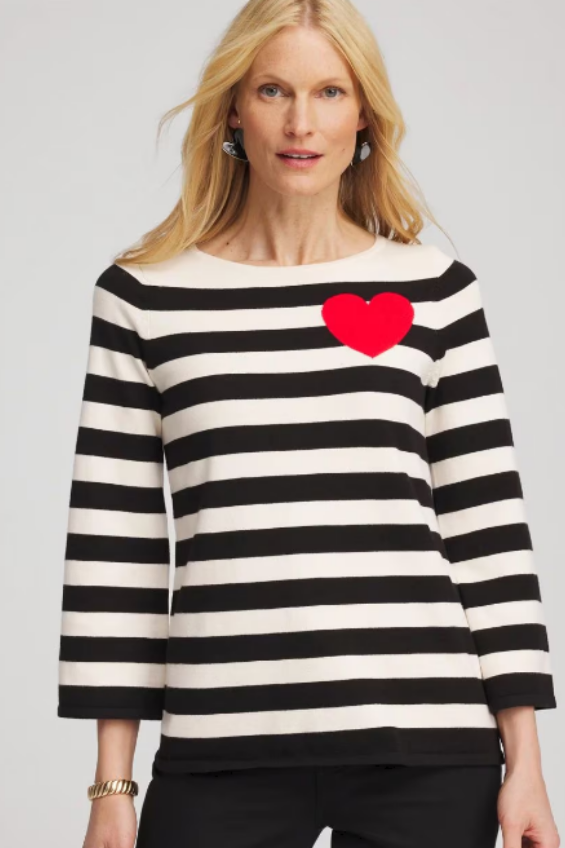 Striped Pullover Heart Design