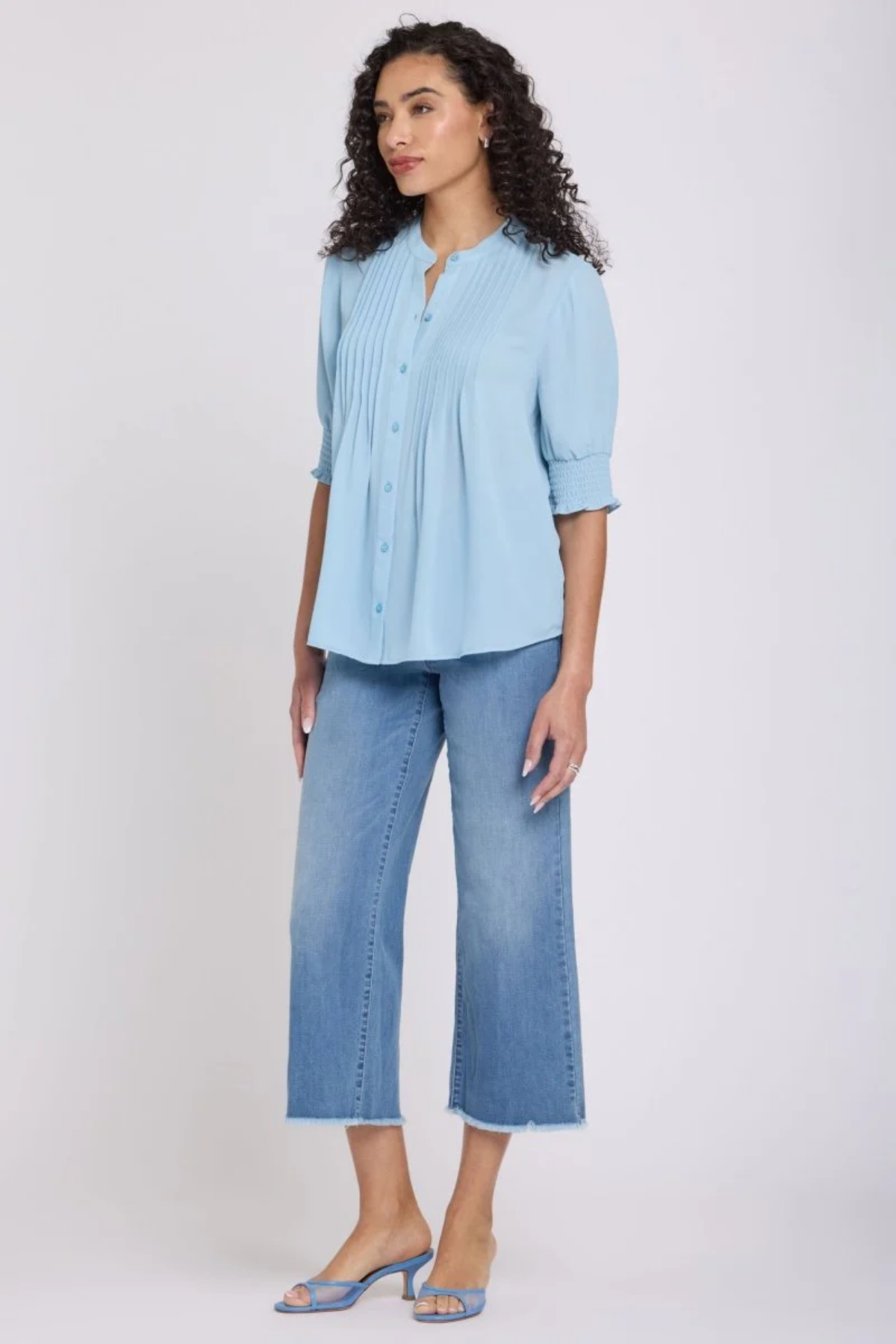 Pleated Short Sleeved Blouse