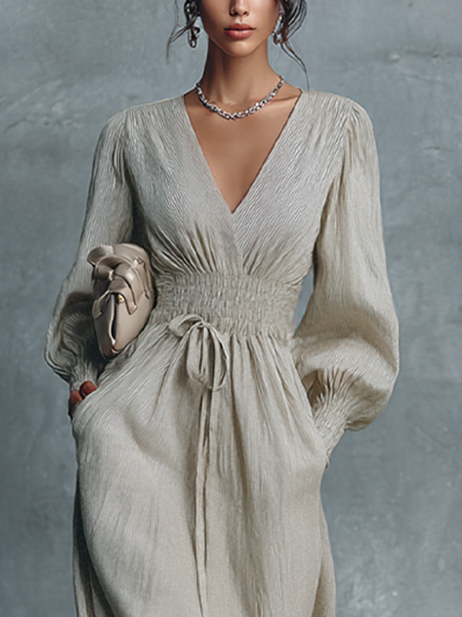 ELSA | Elegant V-Neck Long Maxi Dress