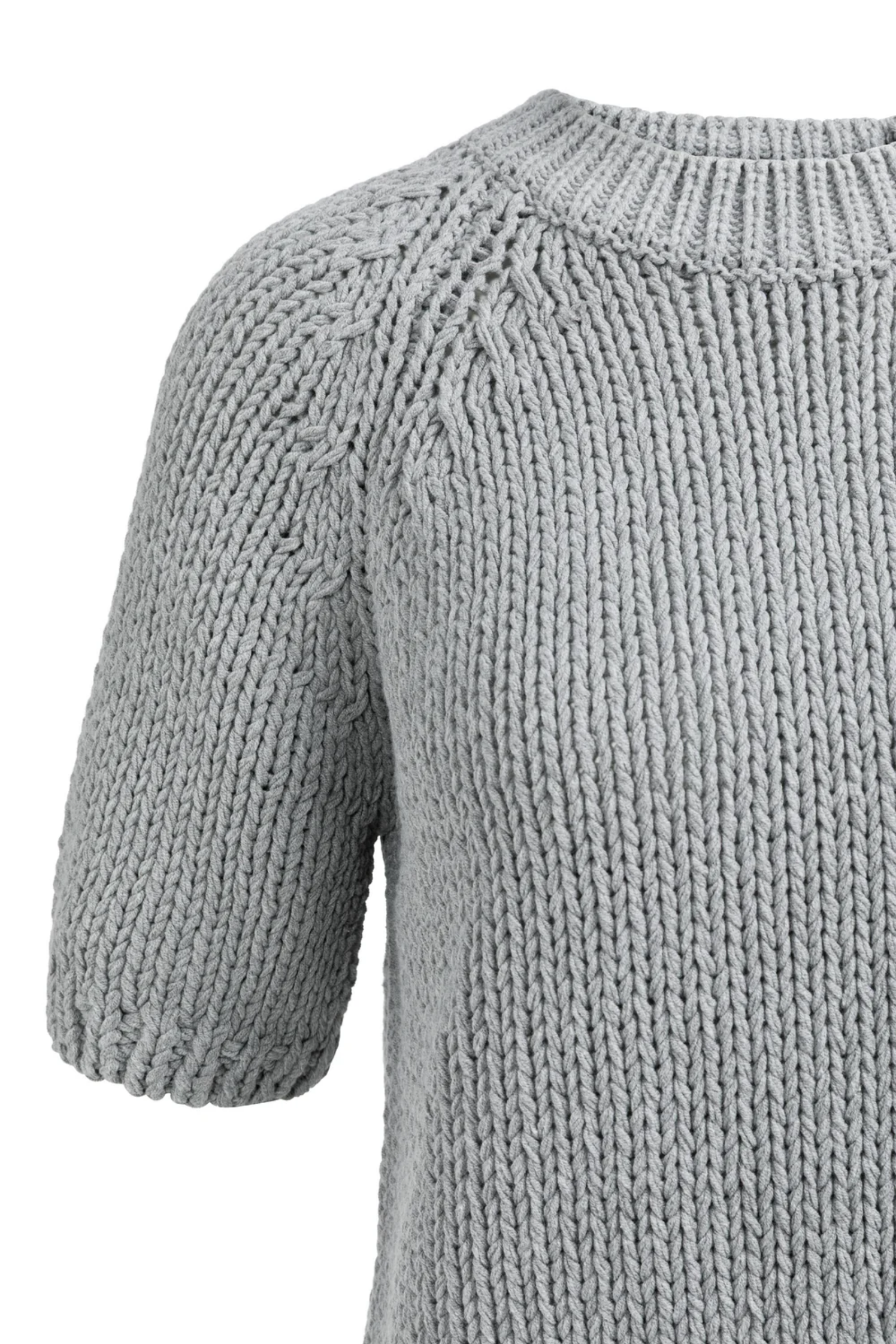 Chunky Knit Sweater with Short Sleeves