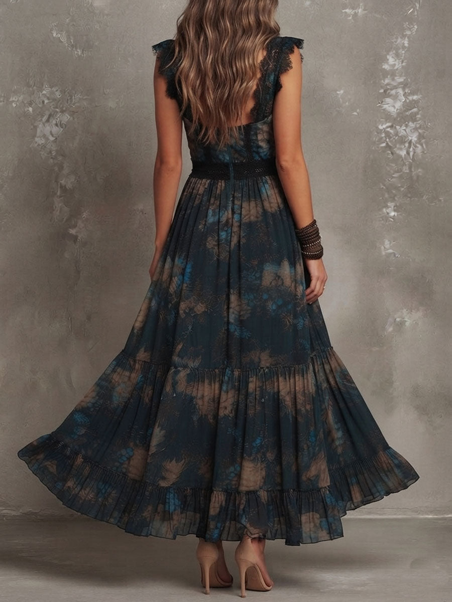 ELARA | Boho Floral Tiered Maxi Dress