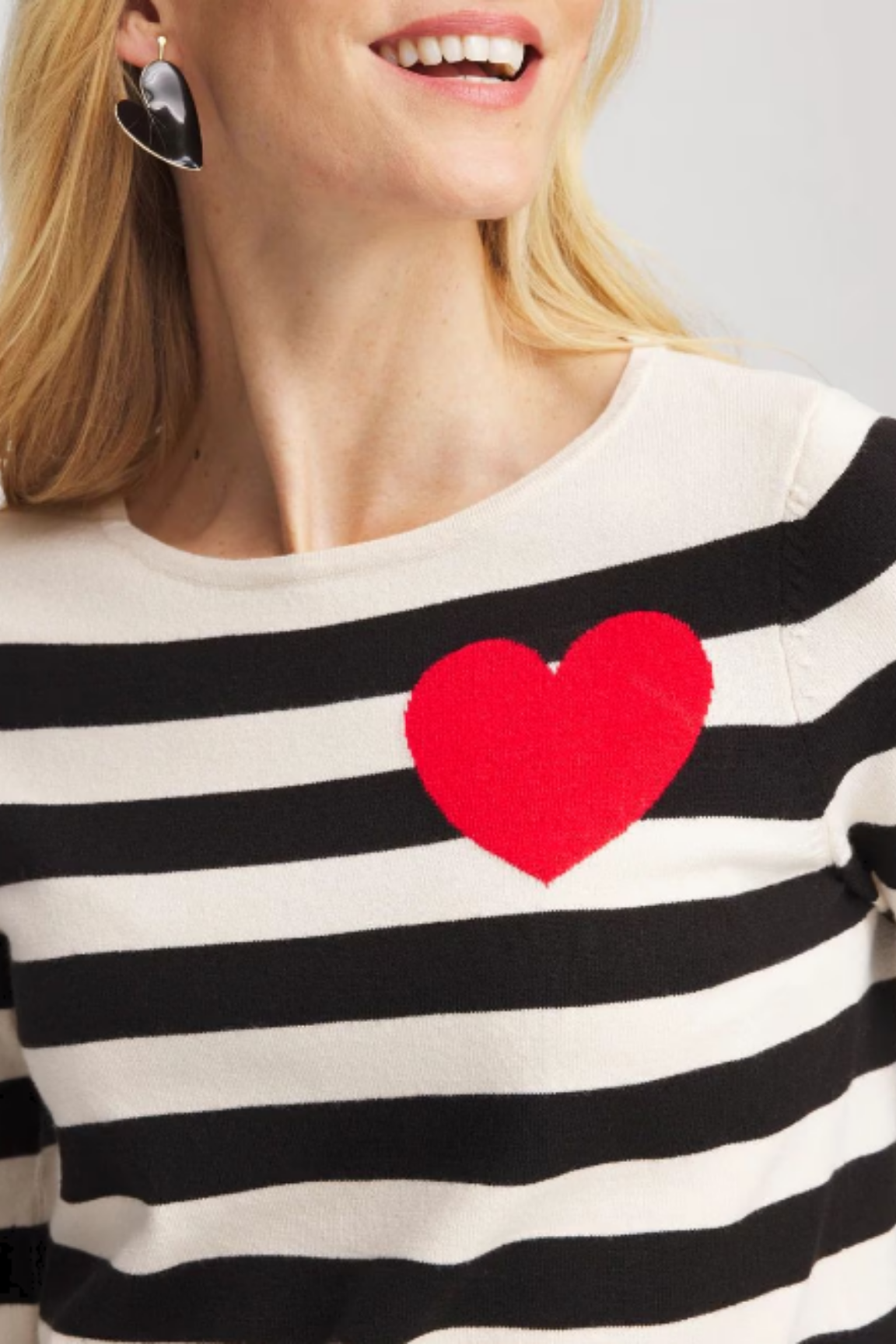Striped Pullover Heart Design