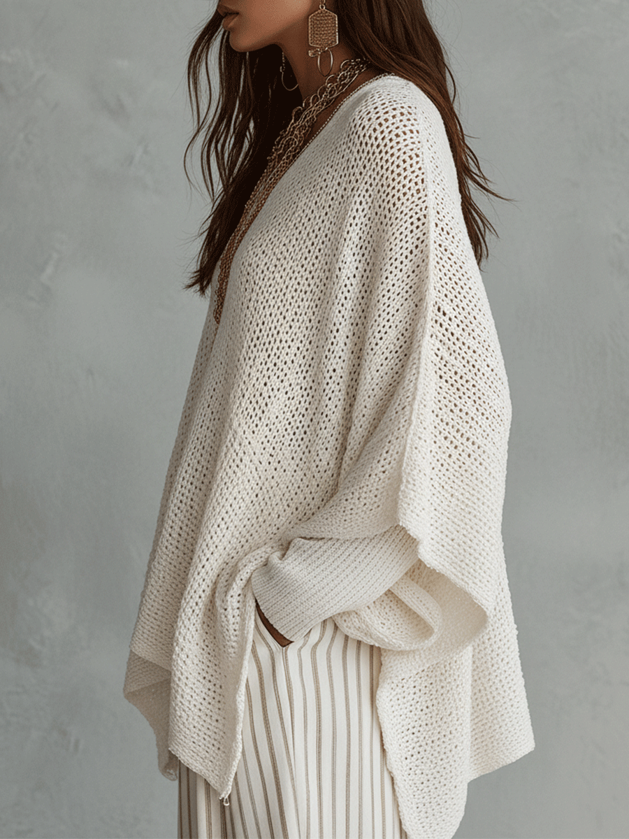 Effortless Bohemian Pullover Knit Top
