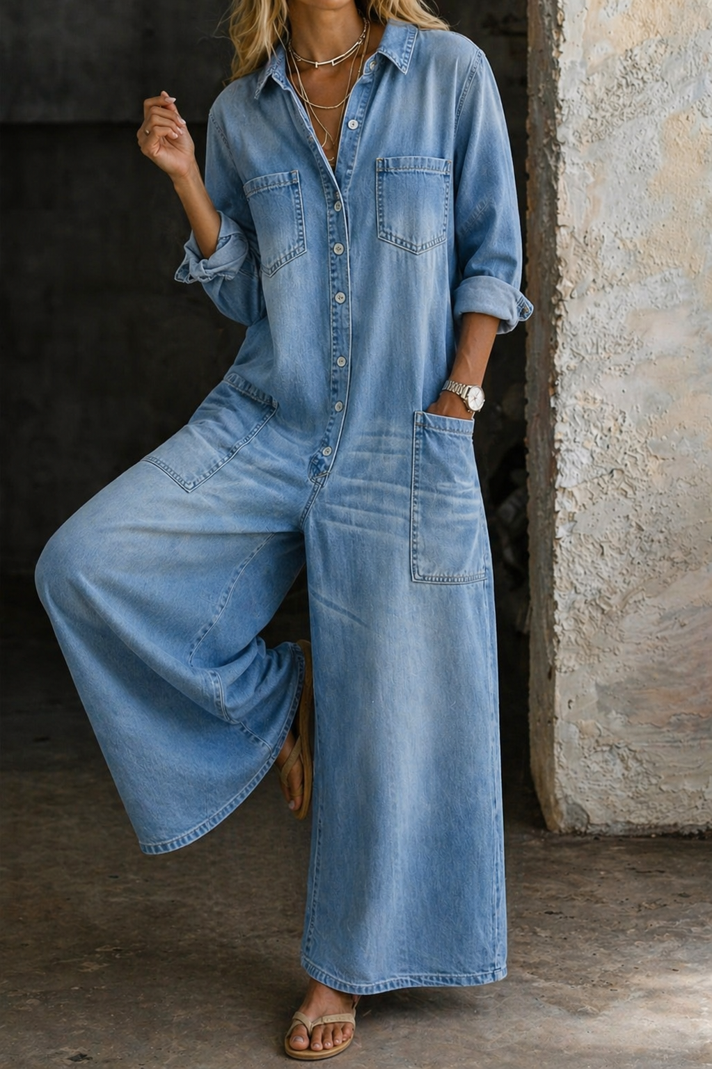 VIVIENNE | Casual Denim Jumpsuit