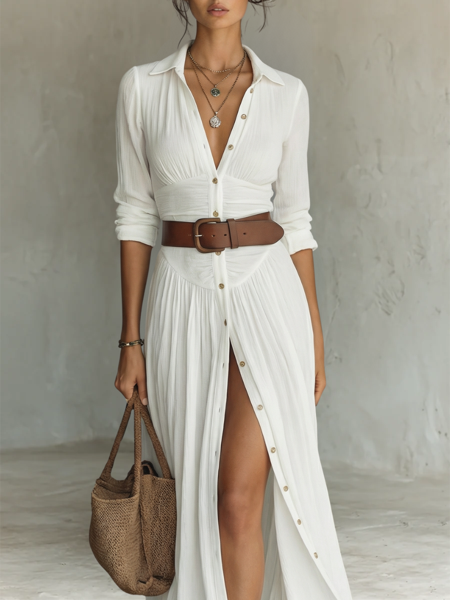 Linen maxi dress