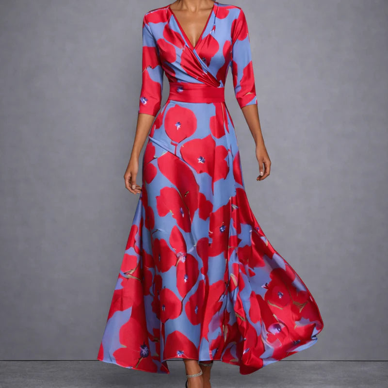 CALLA | Sculpting Floral Maxi Dress for Elegant Confidence
