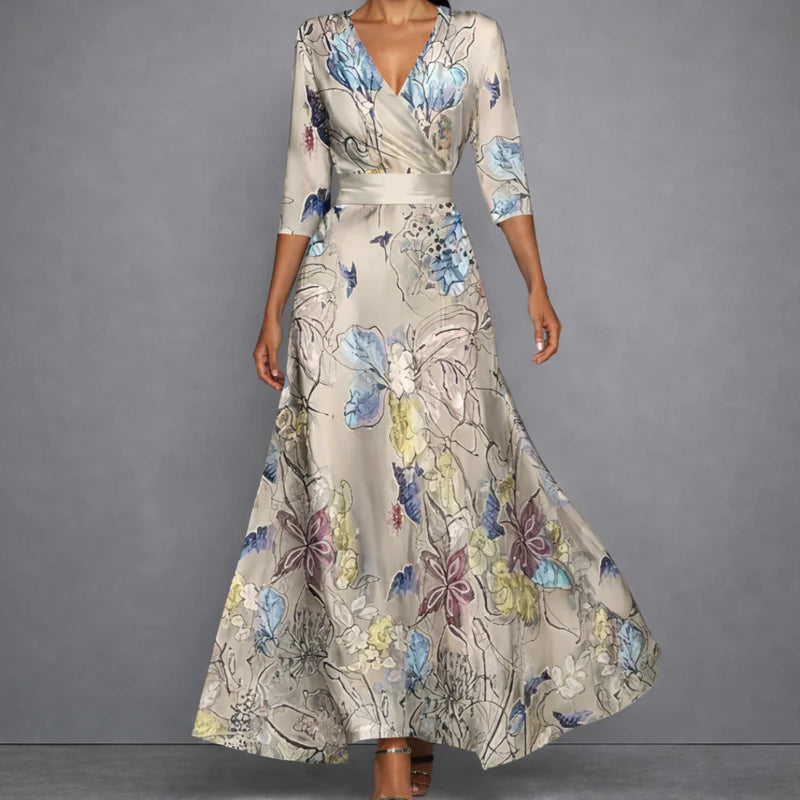 CALLA | Sculpting Floral Maxi Dress for Elegant Confidence
