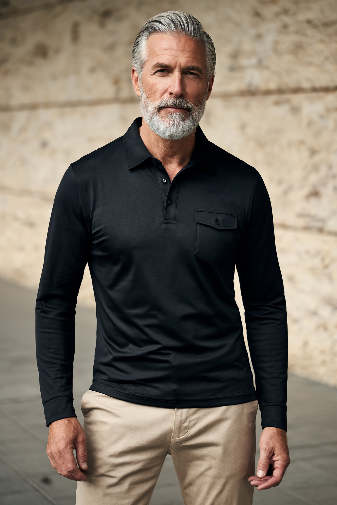 Hermiza™ Long Sleeve Polo Shirt