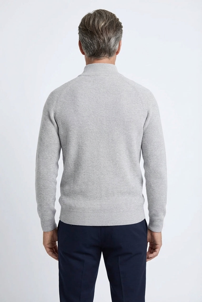 Ribbed Quarter-Zip Sweater