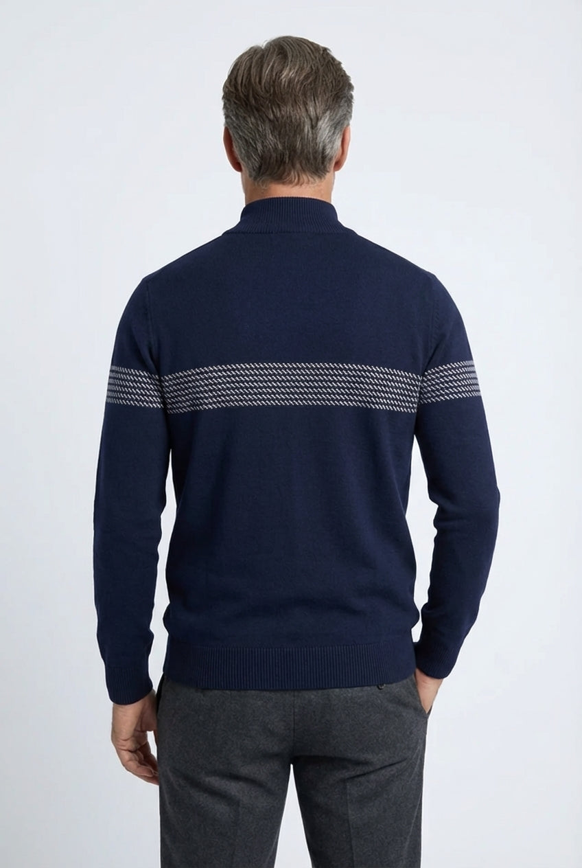 Stripe Quarter-Zip Sweater