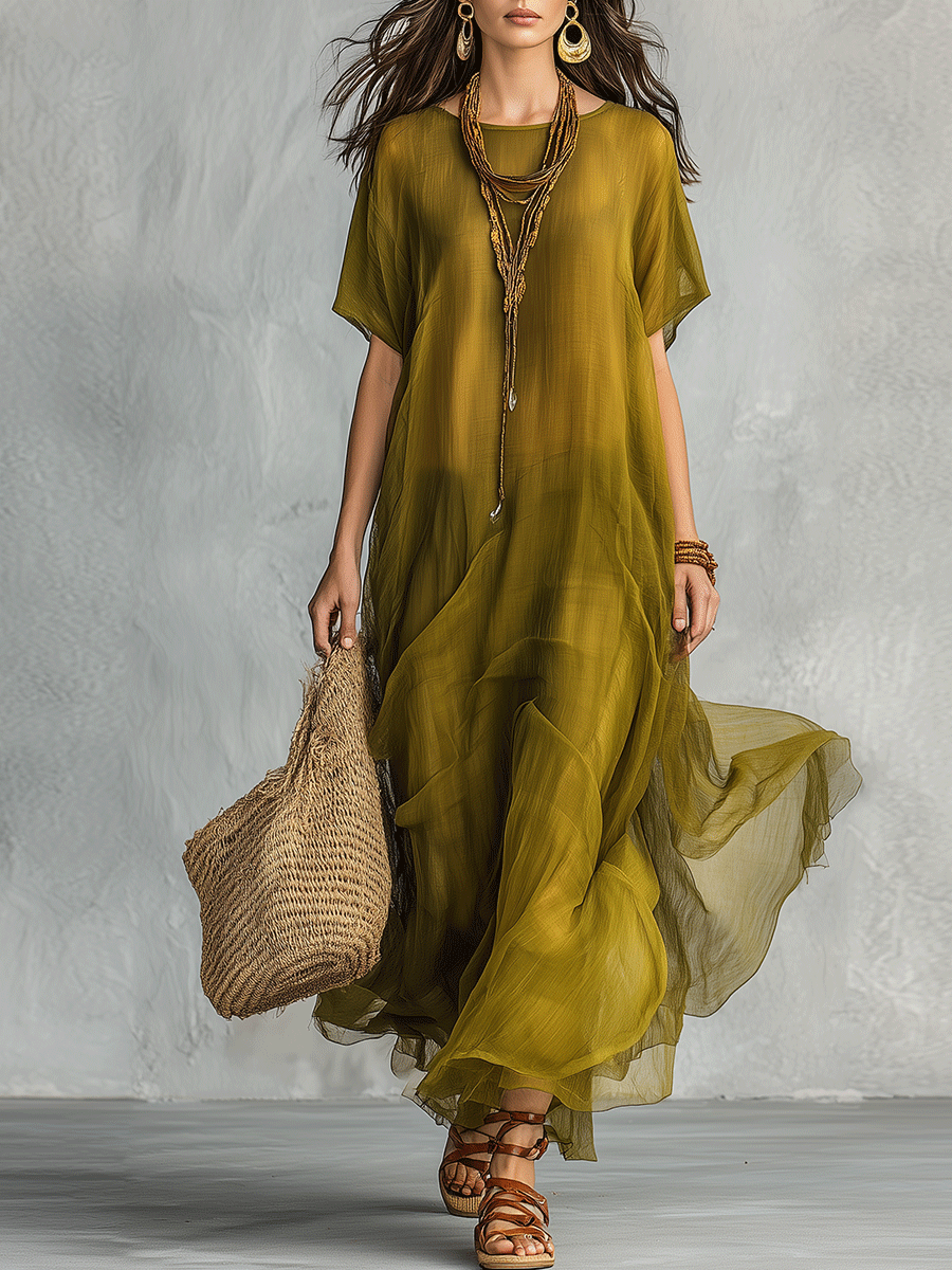 IVY | Olive Green Bohemian Maxi Dress
