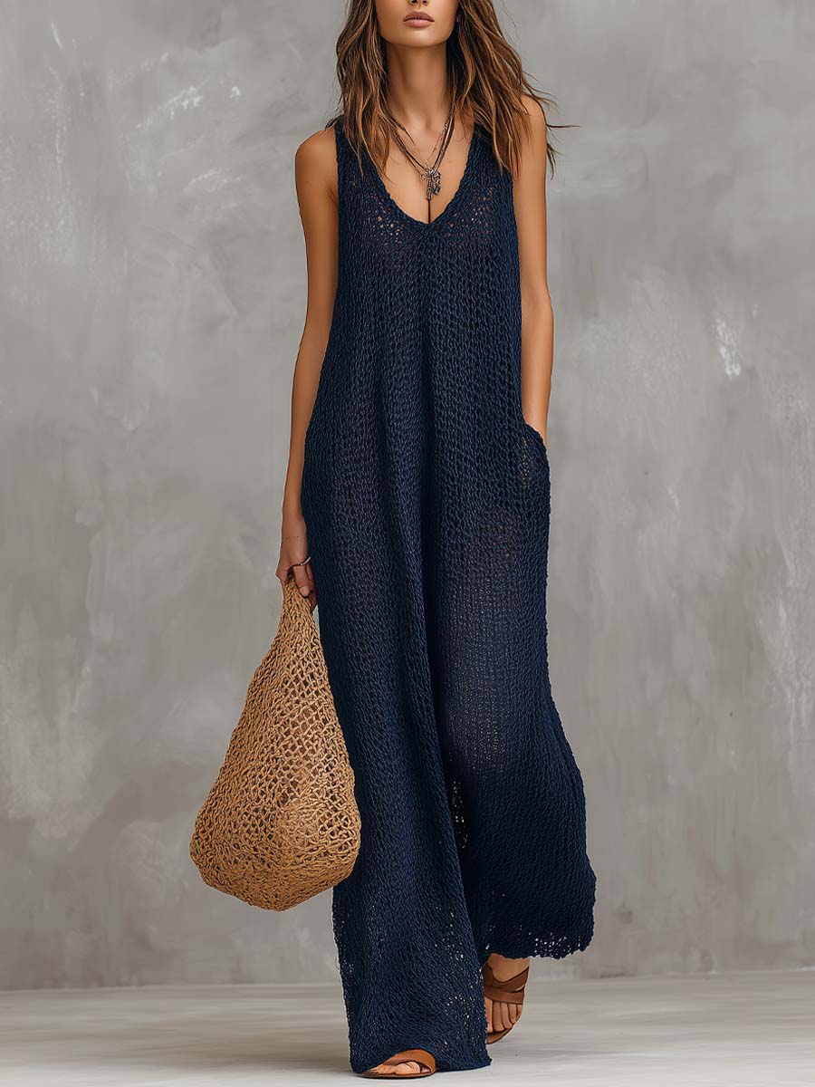 Bohemian Holiday Knitted Jumpsuit