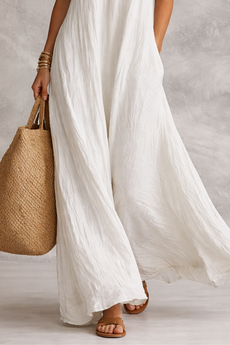 FREYA | Airy Bohemian Sleeveless Flowing Maxi Dress