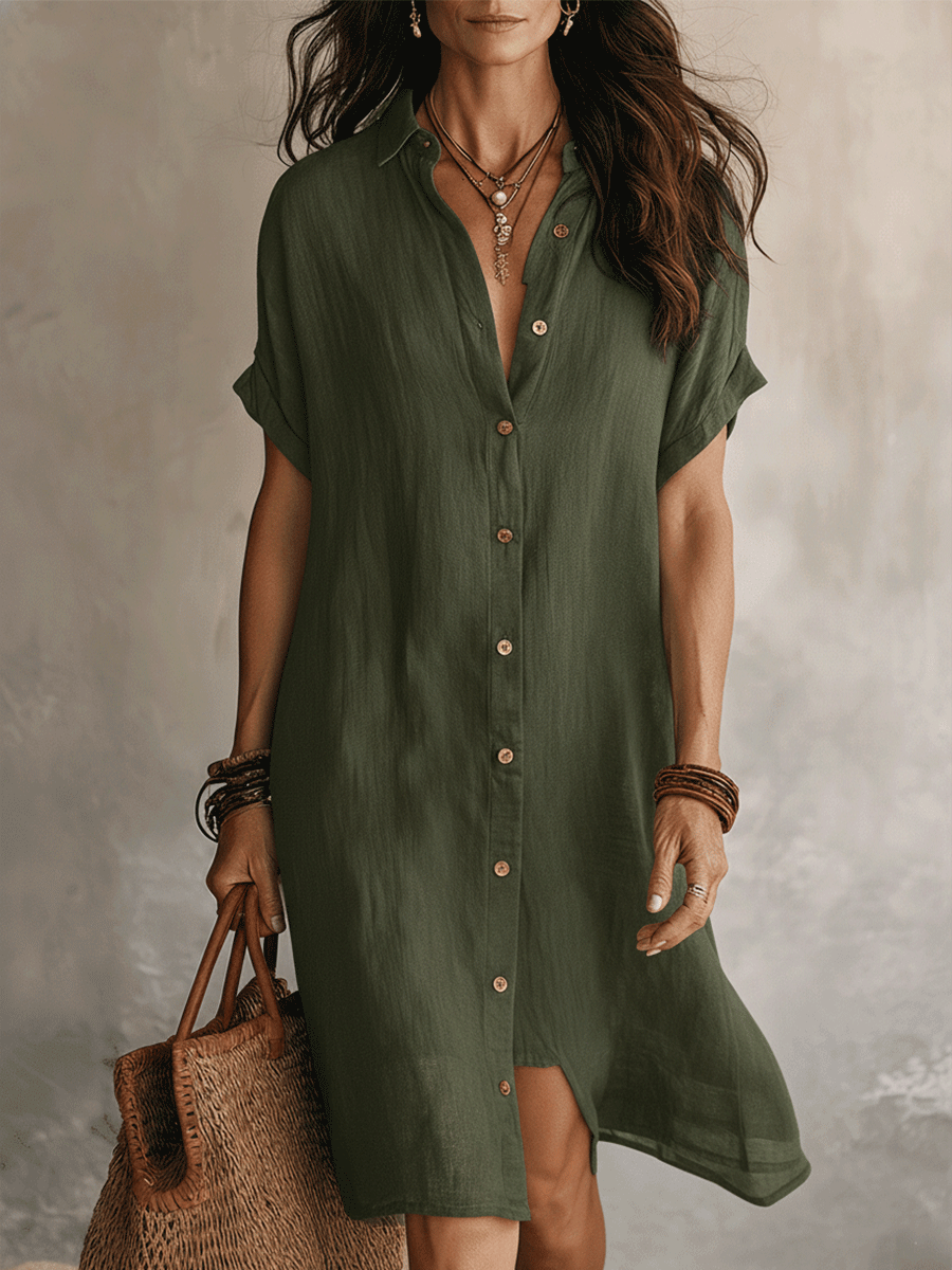 BLAKE | Modern Boho Effortless Black Relaxed Midi Dress