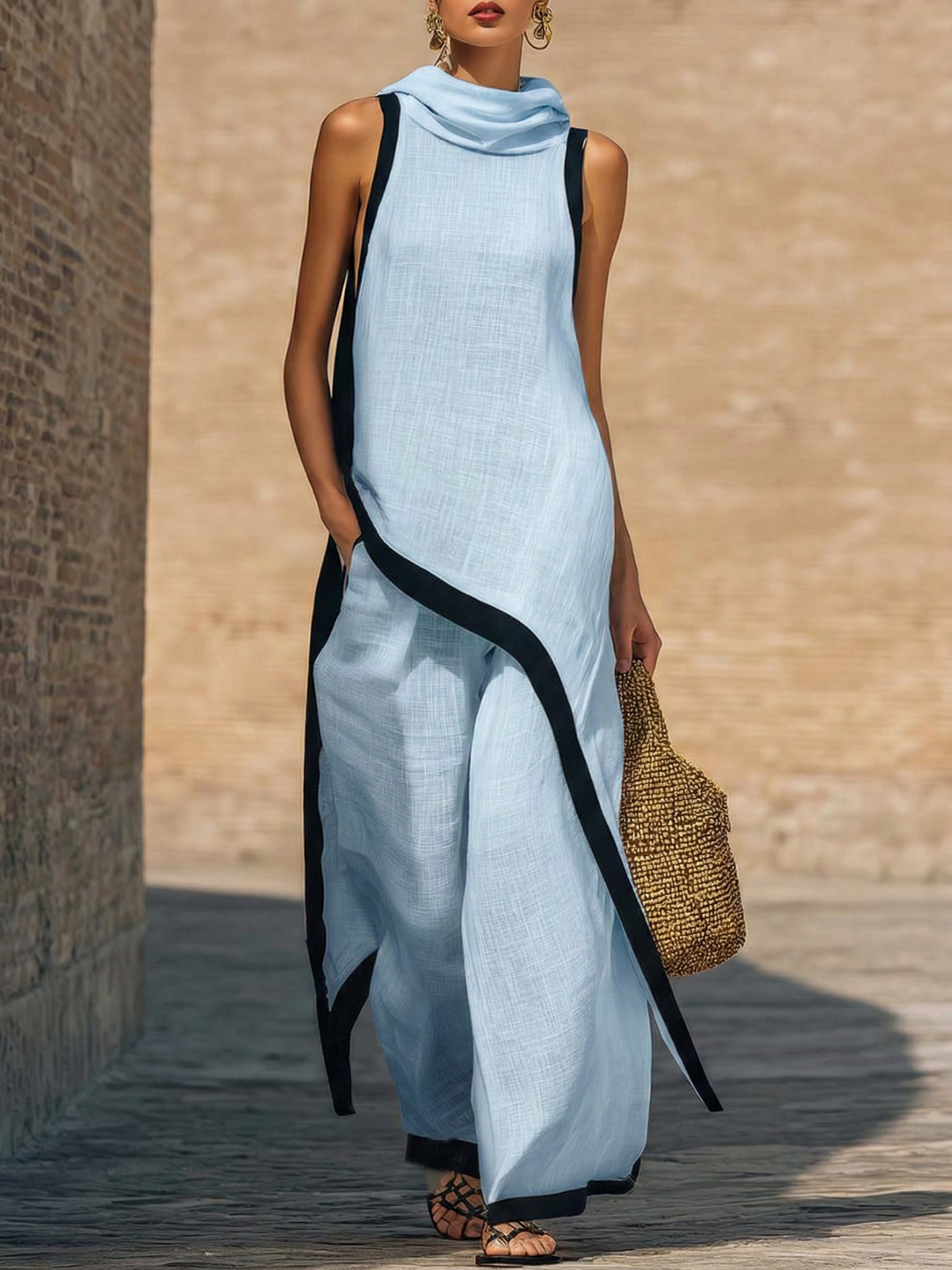 Artistic Cut Trim Elegant Two-piece Set