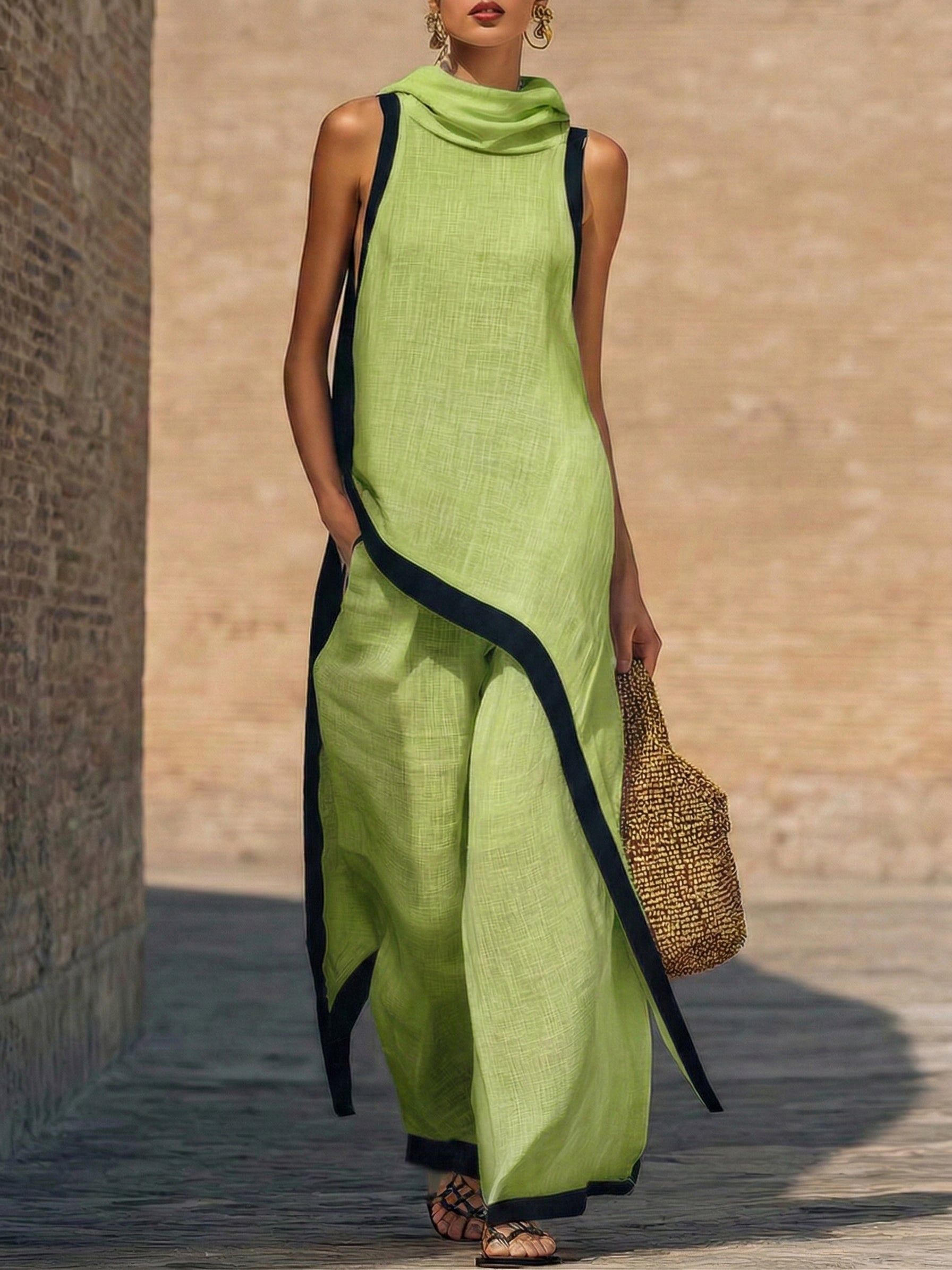 Artistic Cut Trim Elegant Two-piece Set