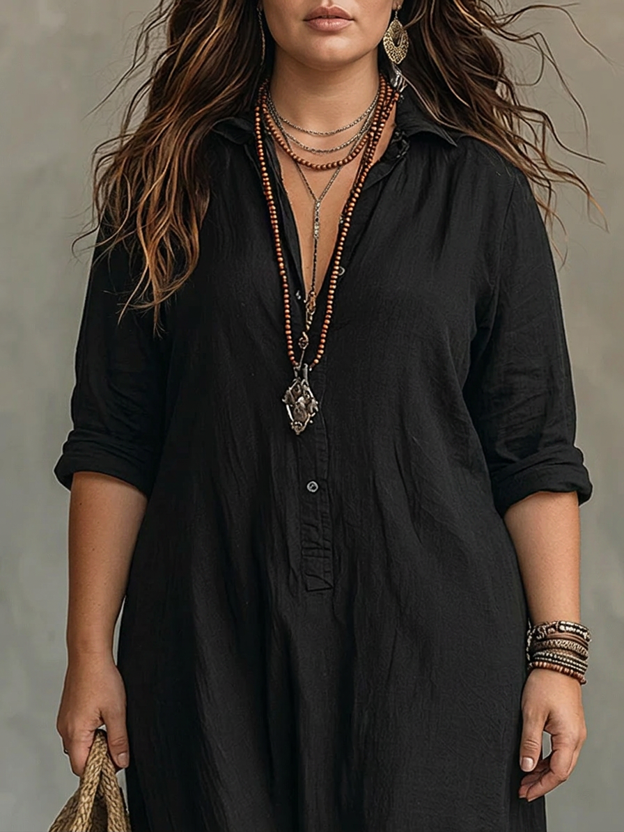Nora | Relaxed Maxi Dress - Plus size model