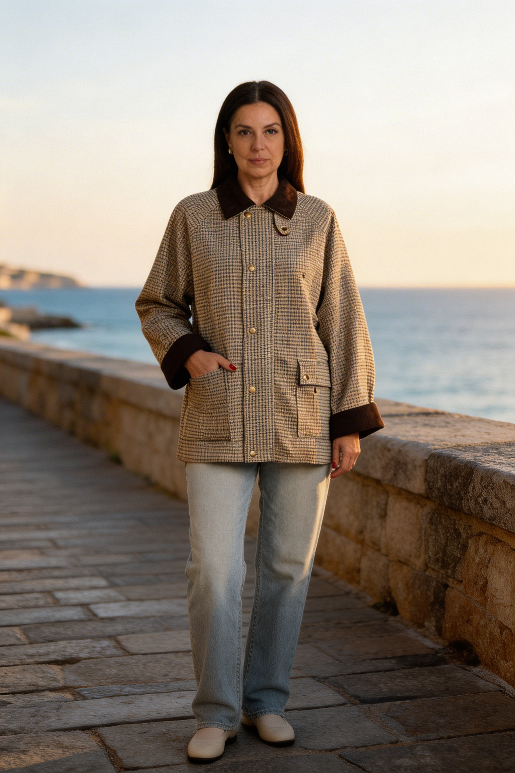 Lightweight Houndstooth Spring Jacket