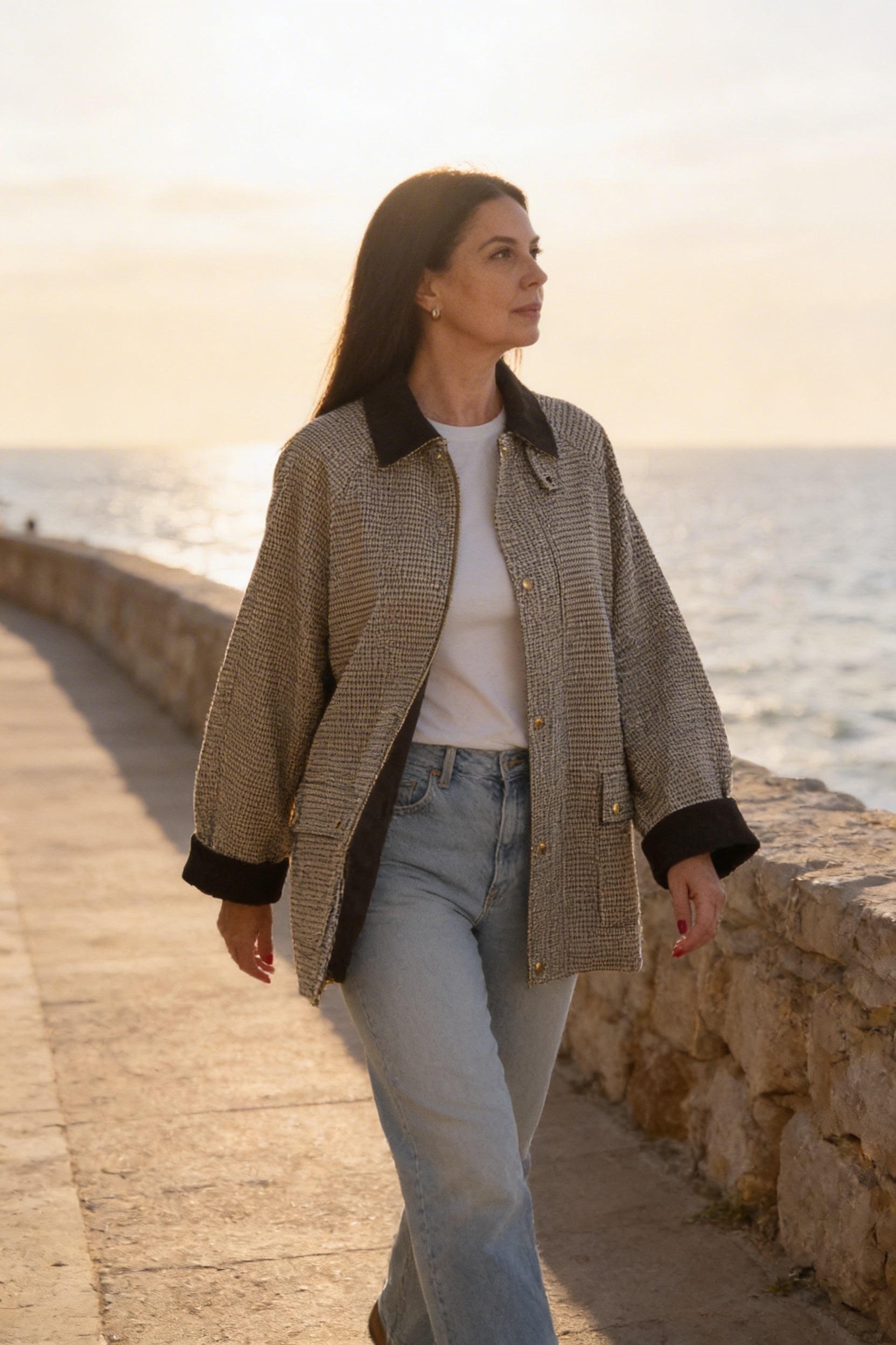 Lightweight Houndstooth Spring Jacket