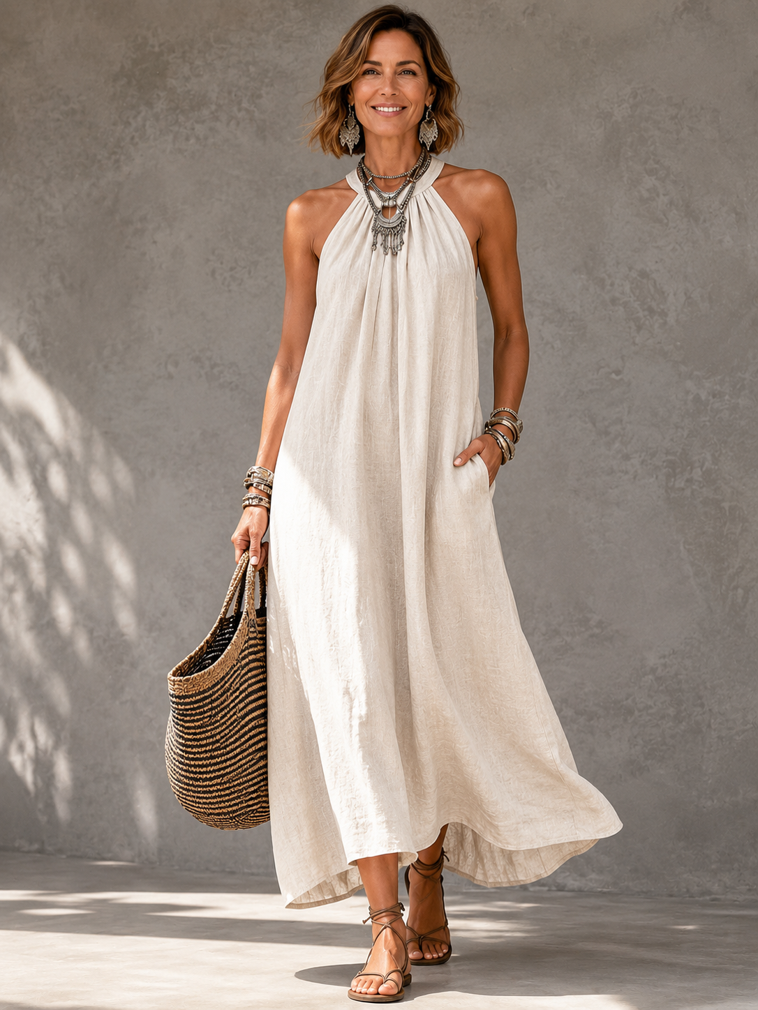 SIENNA | Effortless Halter Maxi Dress