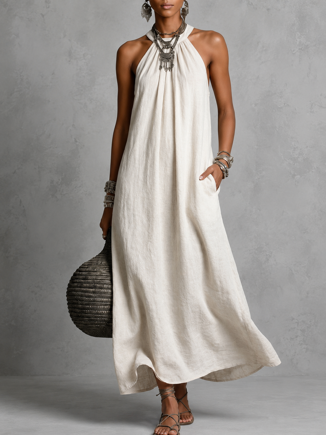 SIENNA | Effortless Halter Maxi Dress