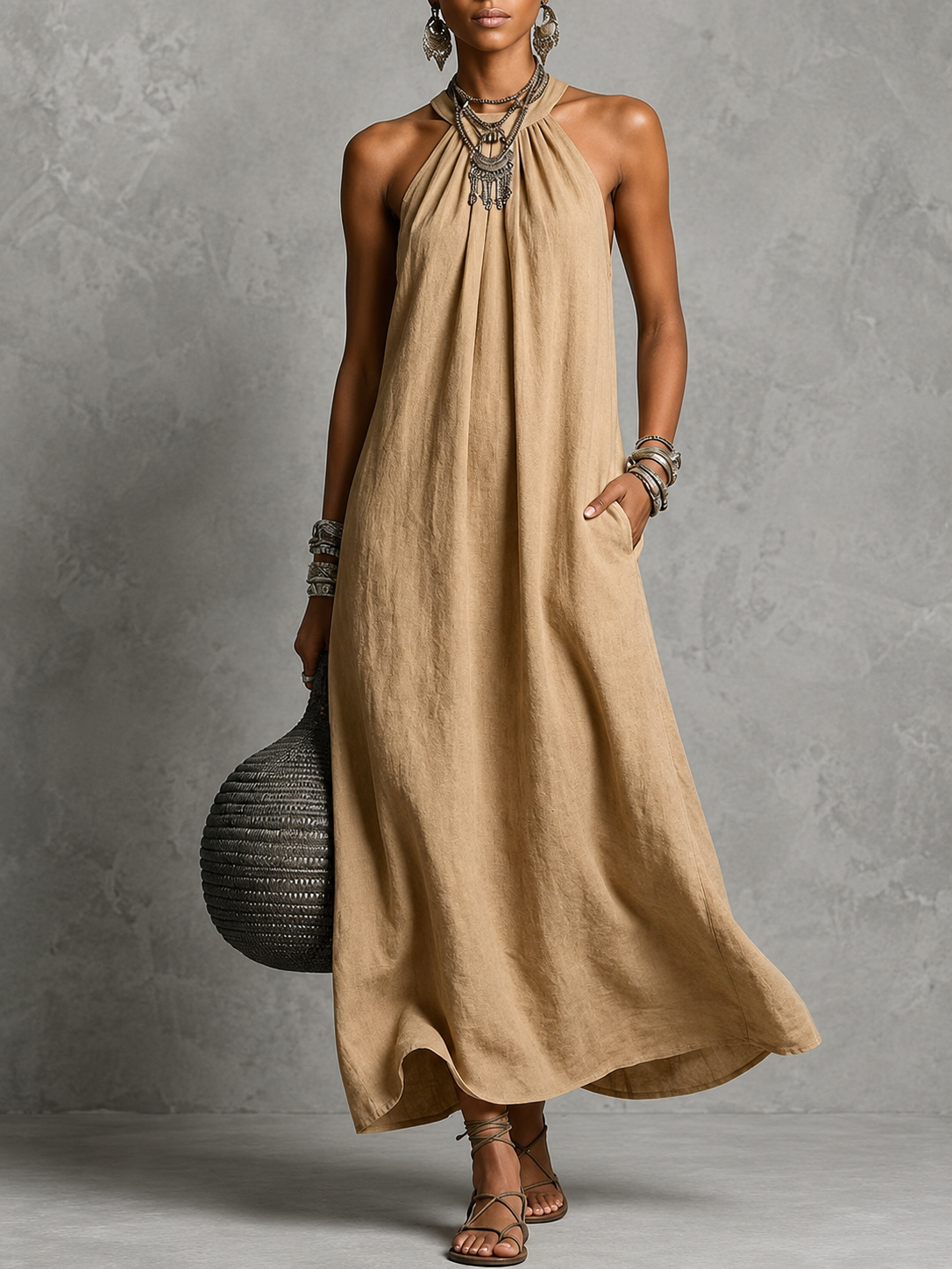 SIENNA | Effortless Halter Maxi Dress