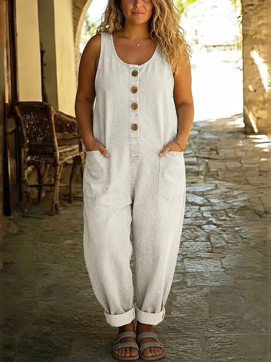 Ruth | Vintage Washed Cotton Denim Overalls