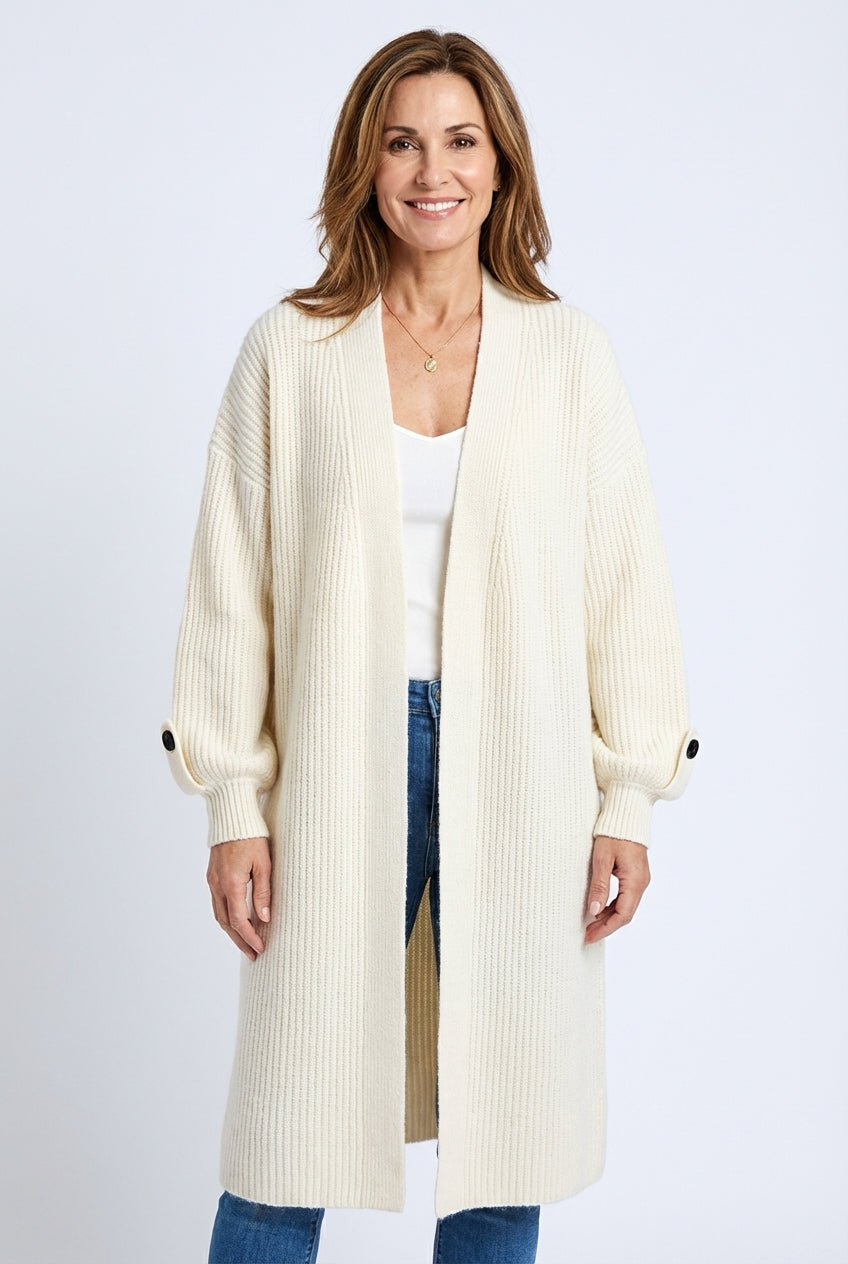 Long Cardigan Open Front Coat