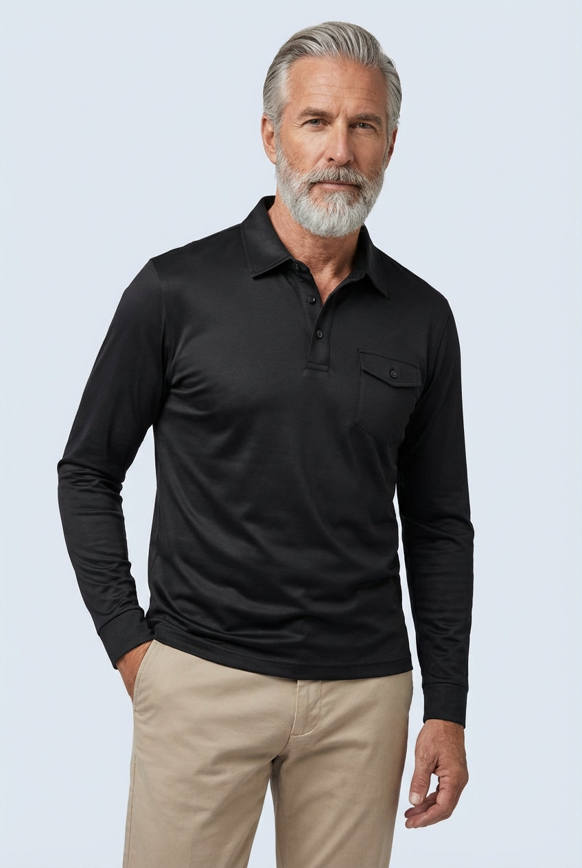 Hermiza™ Long Sleeve Polo Shirt