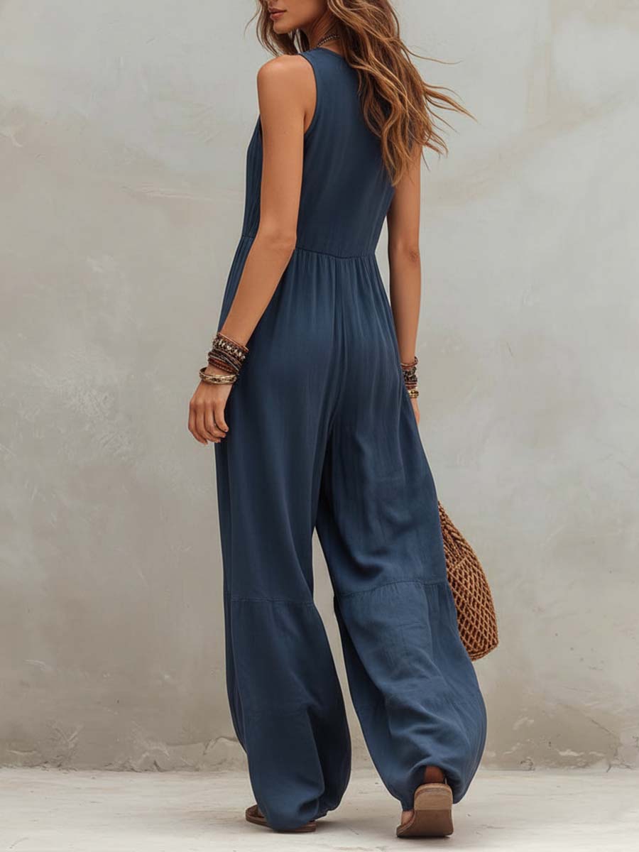 SELA | Wide-Leg Ruffle Jumpsuit