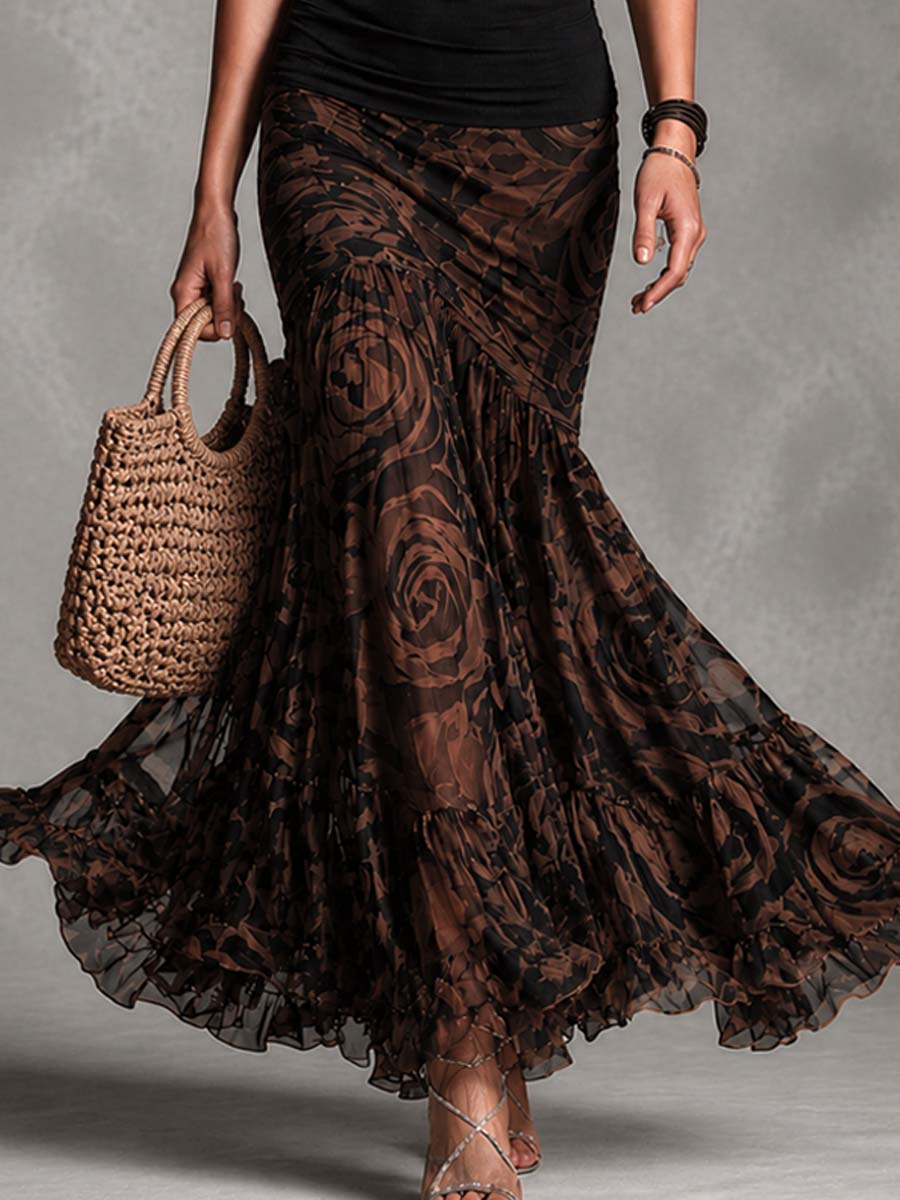 ILSE | Elegant Printed Long Skirt Set