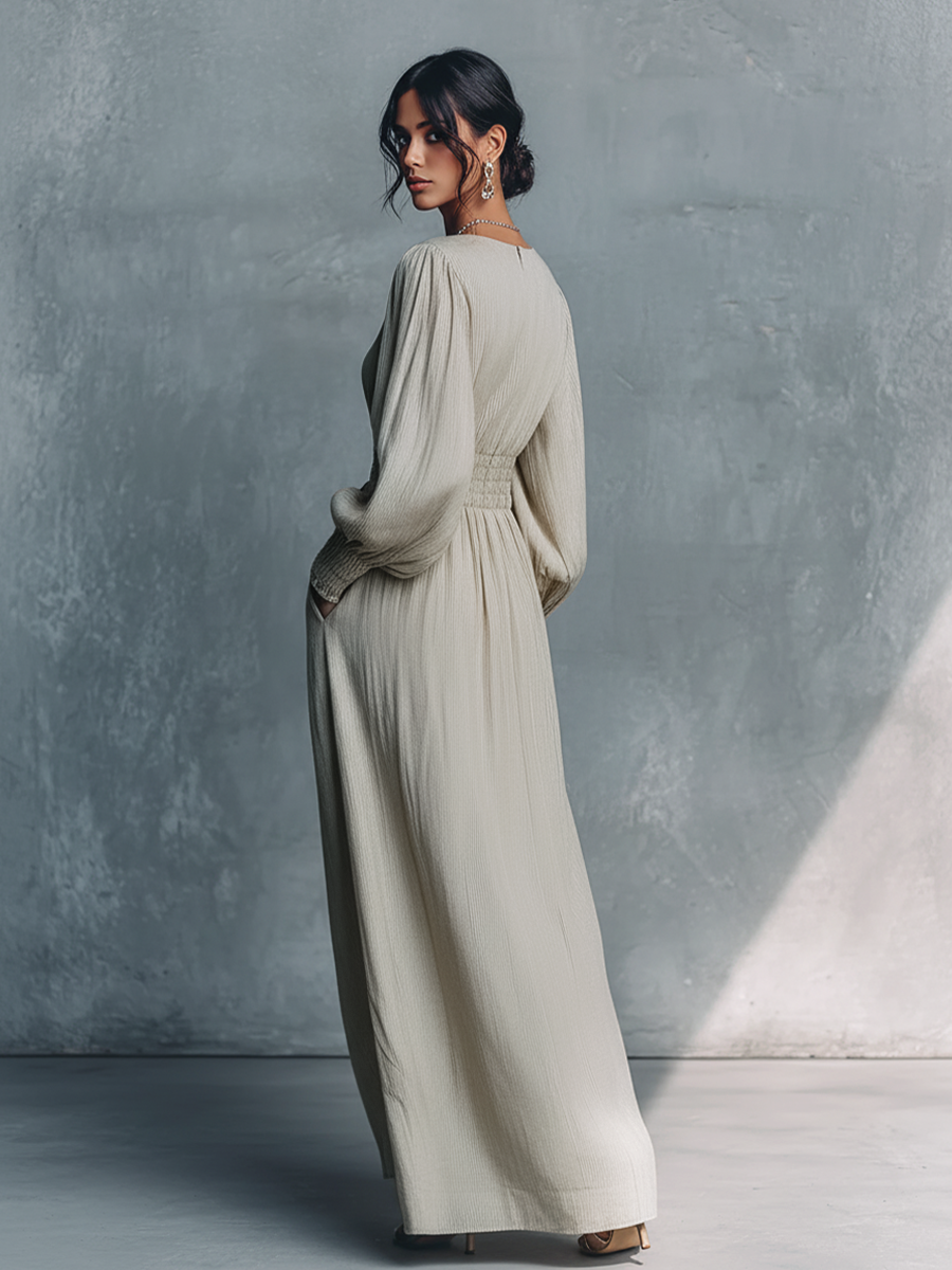 ELSA | Elegant V-Neck Long Maxi Dress