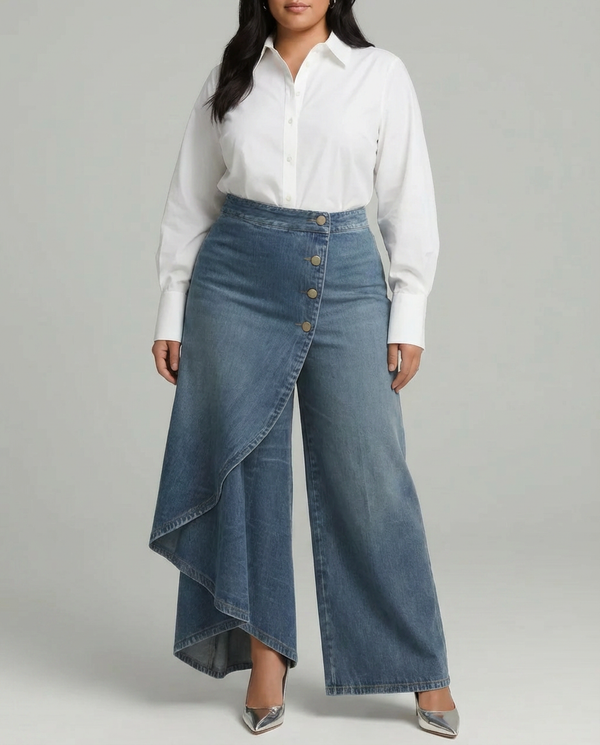 Audrey | Denim Wrap Trousers