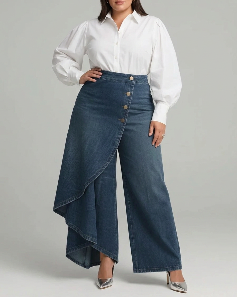 Audrey | Denim Wrap Trousers