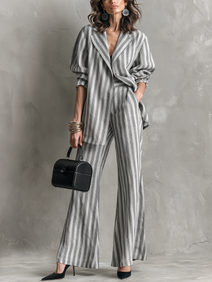 Bohemian Gray Striped Suit
