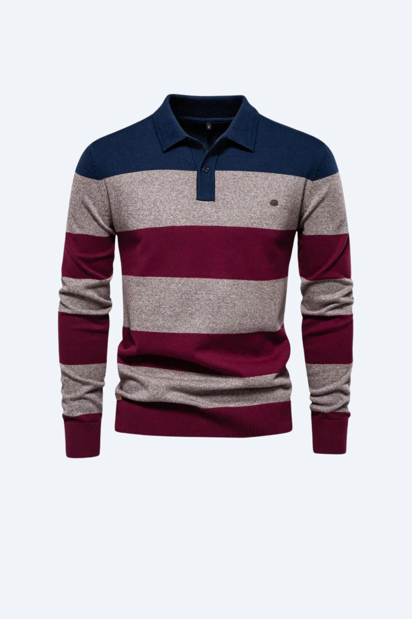 Striped Polo Knit Sweater
