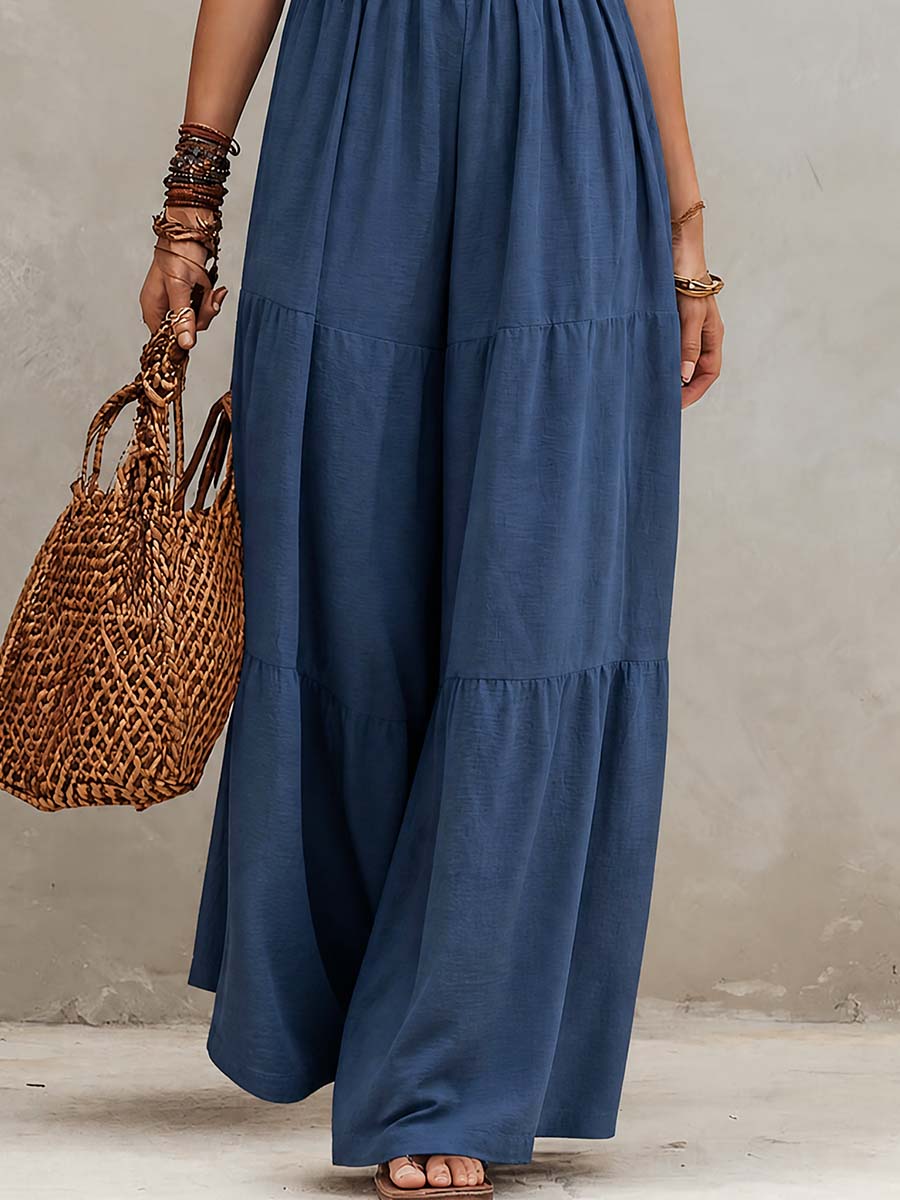 SELA | Wide-Leg Ruffle Jumpsuit