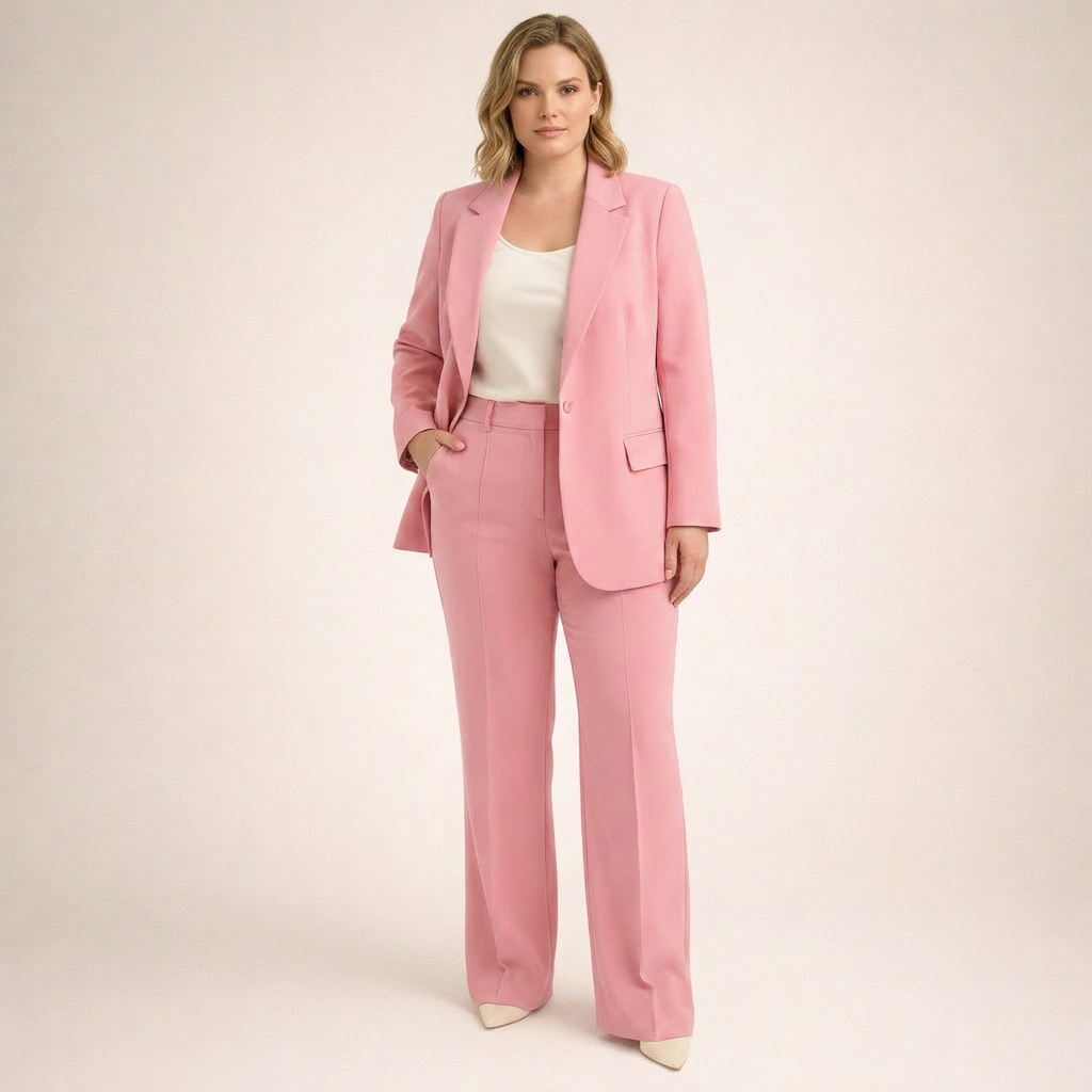 Vanessa | Elegant Suit Set with Flared Pants - Plus size model