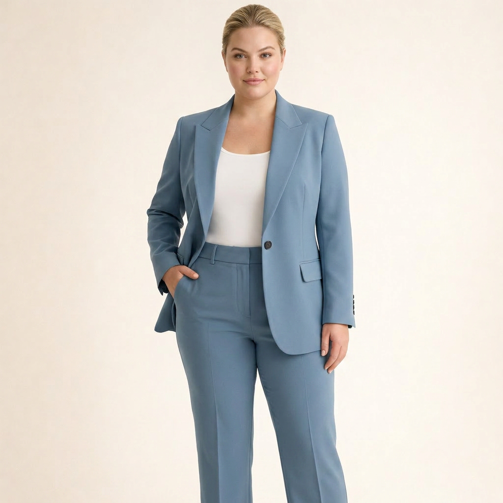 Vanessa | Elegant Suit Set with Flared Pants - Plus size model