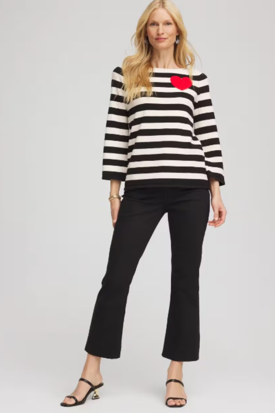 Striped Pullover Heart Design