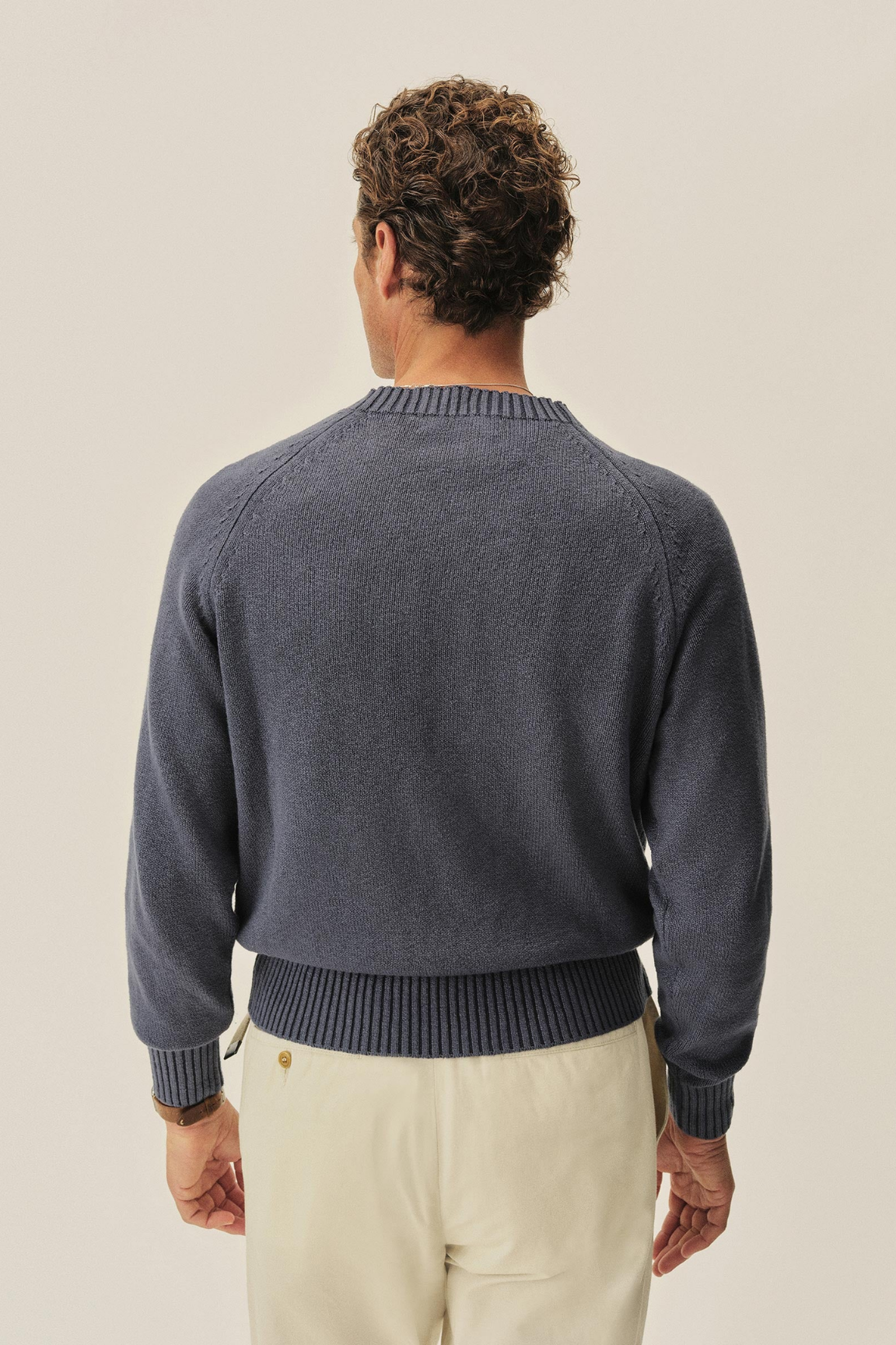 Faded Cotton Crew Neck Sweater