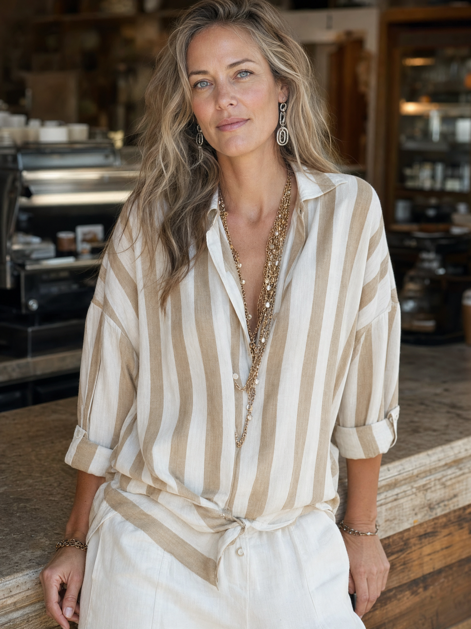 Casual Striped Long-Sleeved Shirt