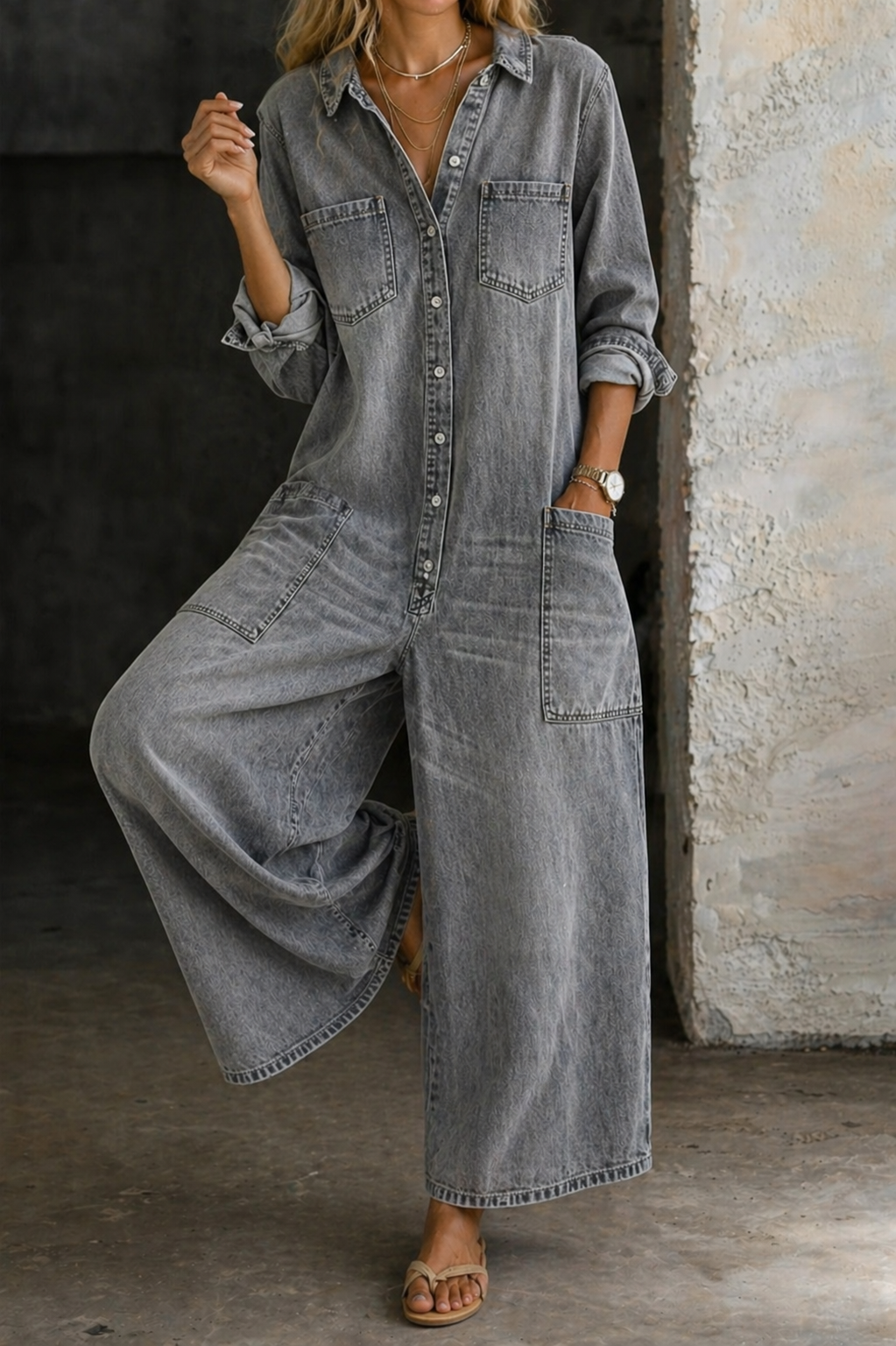 VIVIENNE | Casual Denim Jumpsuit