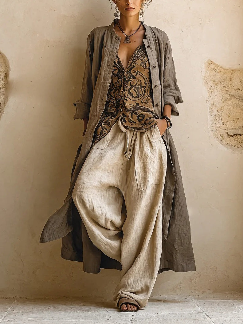 Women's Relaxed Vintage-Print 3-Piece Set