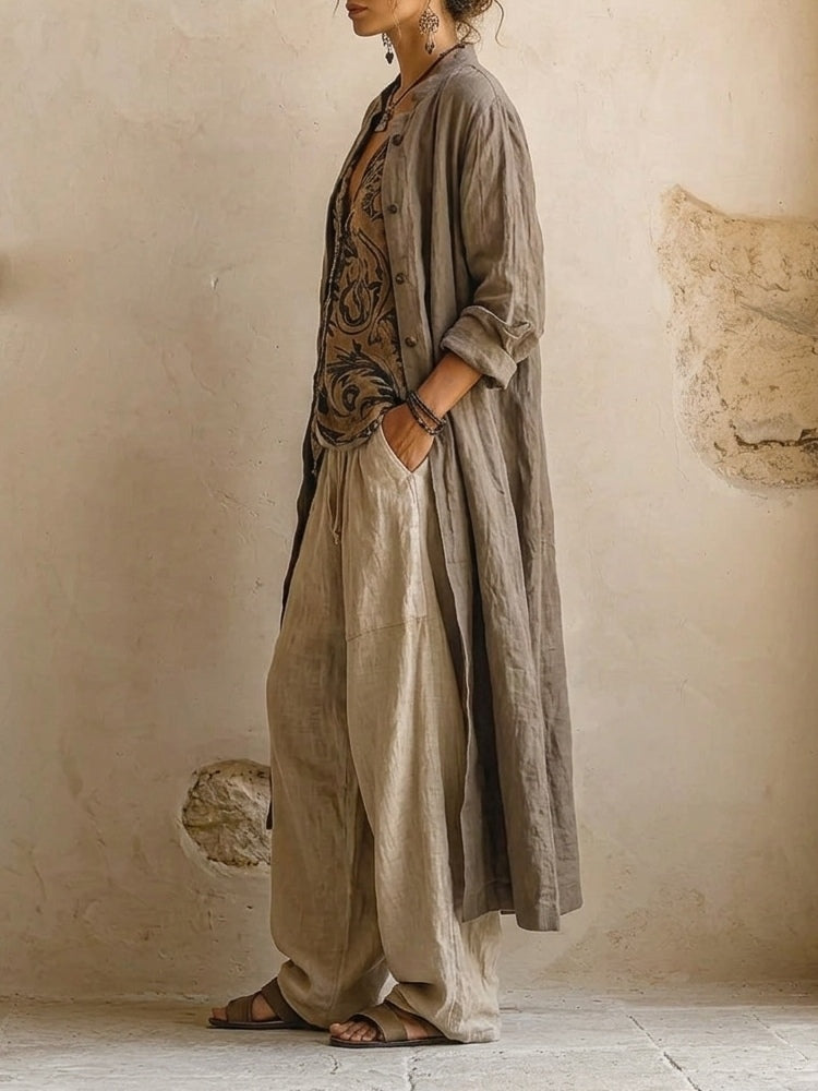 Women's Relaxed Vintage-Print 3-Piece Set
