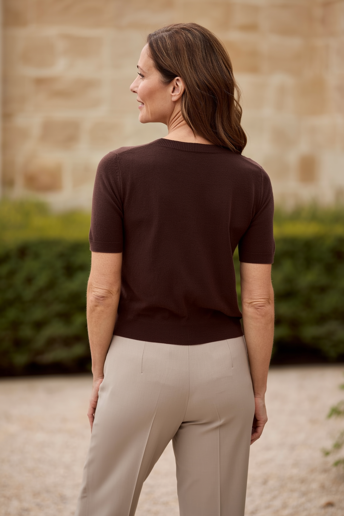 Lightweight Cotton Sweater Short Sleeves