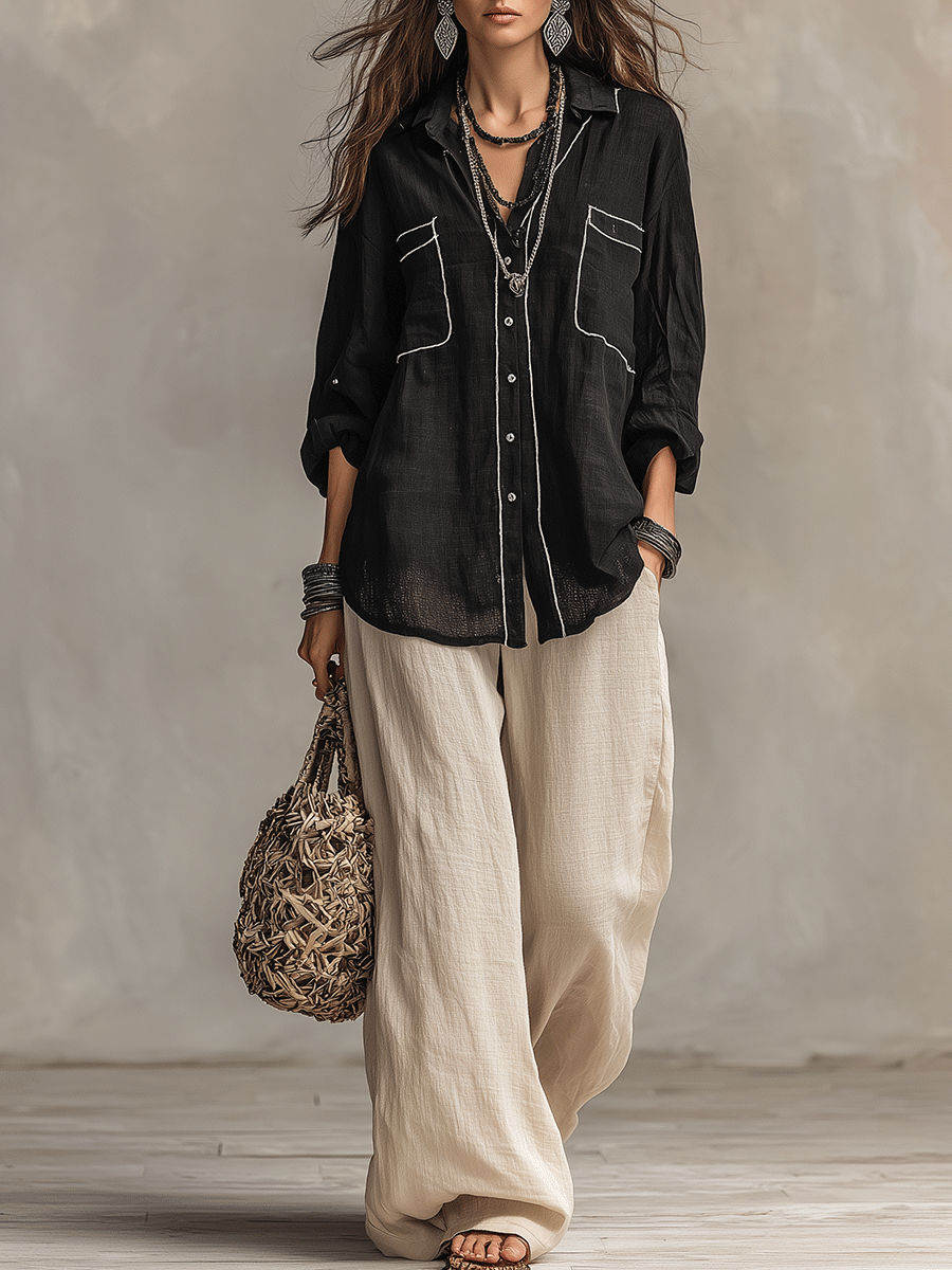 Modern Bohemian Black Shirt